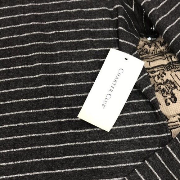 Charter Club Cotton Striped Mock-Neck T-Shirt - Picture 5 of 8